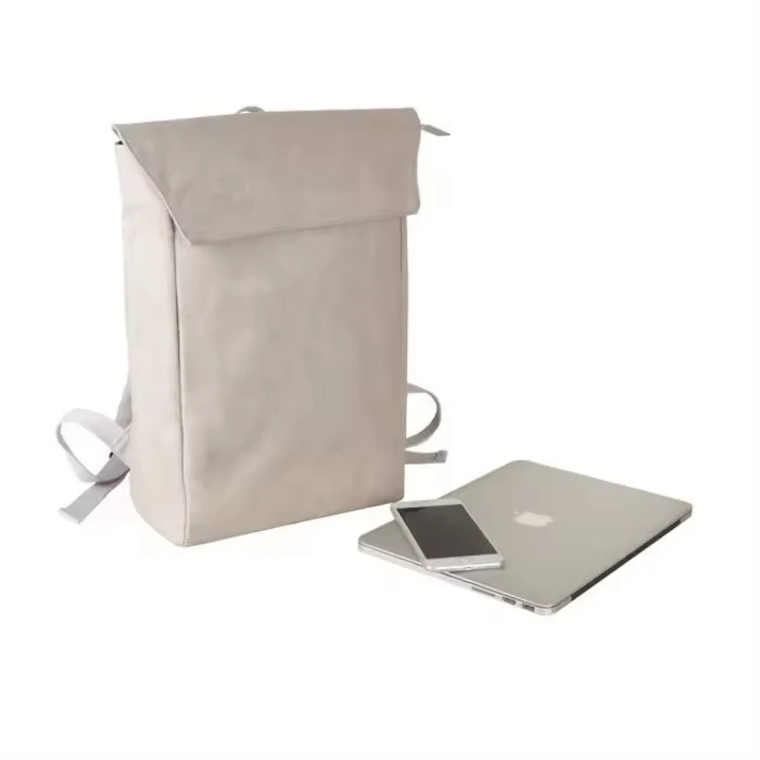 Grey Washable Kraft Paper Durable Backpack